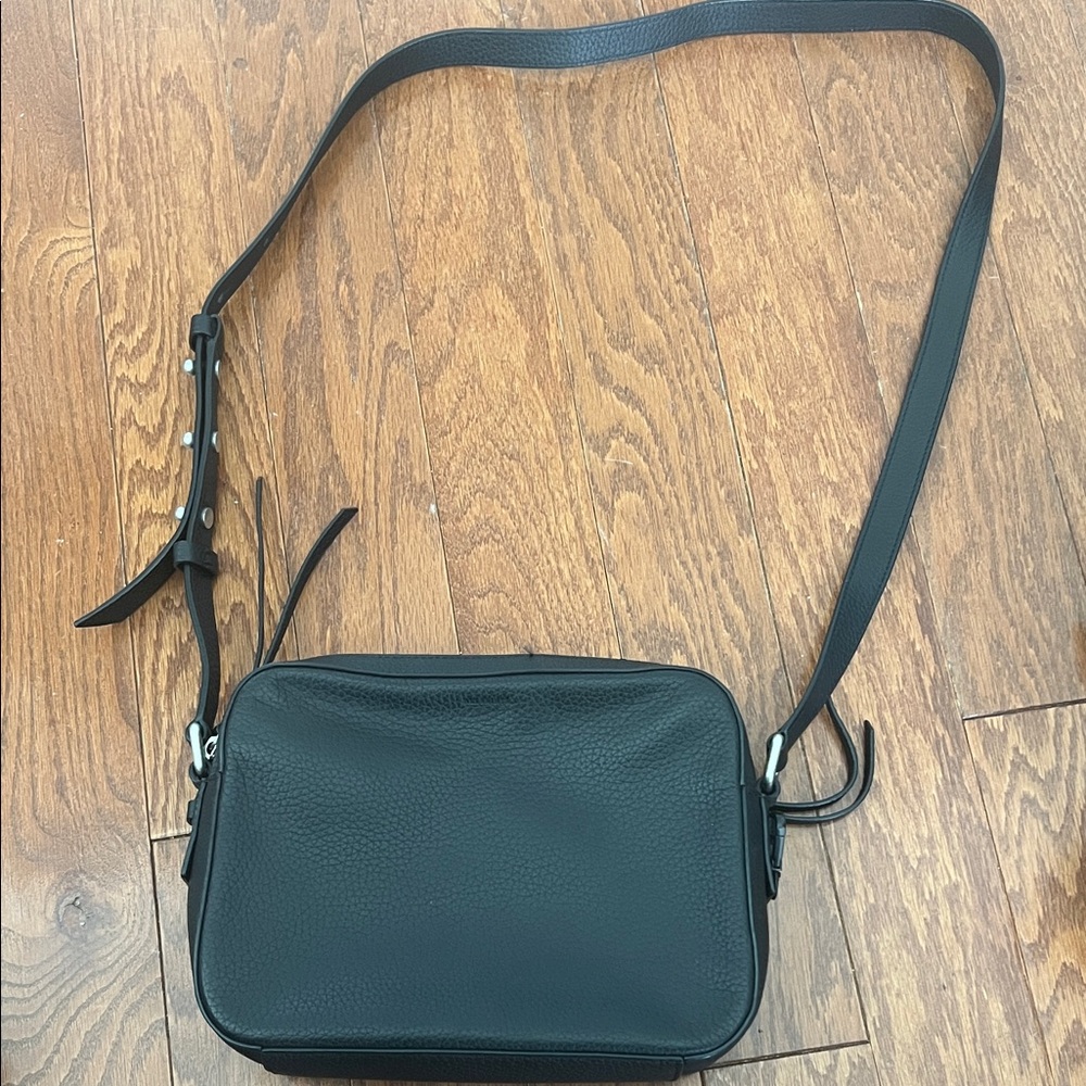 AllSaints Black Leather Crossbody Bag